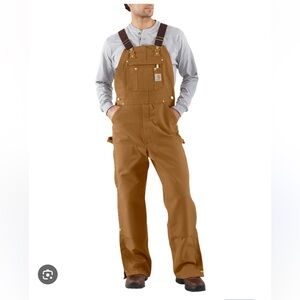 CARHARTT R01 Brown Bib Firm Duck Cotton Classic Overalls Men’s Size 36 X 30
